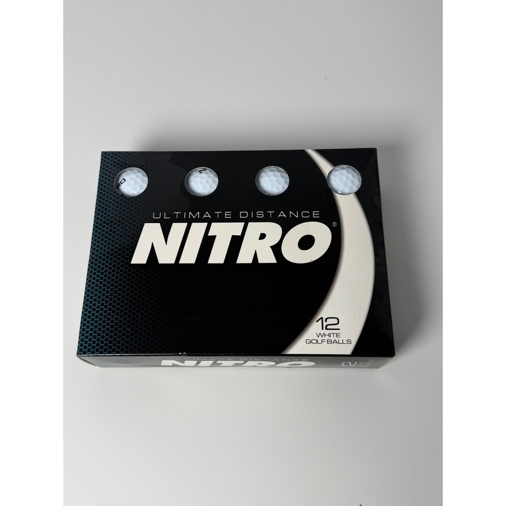 Nitro Ultimate Distance White Golf Balls 12 Count Two Piece Titanium Core New